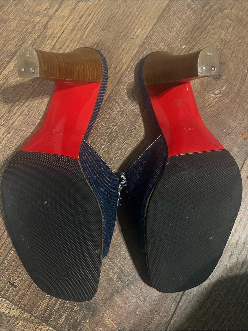 Christian Louboutin Dark Blue Denim Slide Mules - AUTHENTIC - Picture 11 of 11